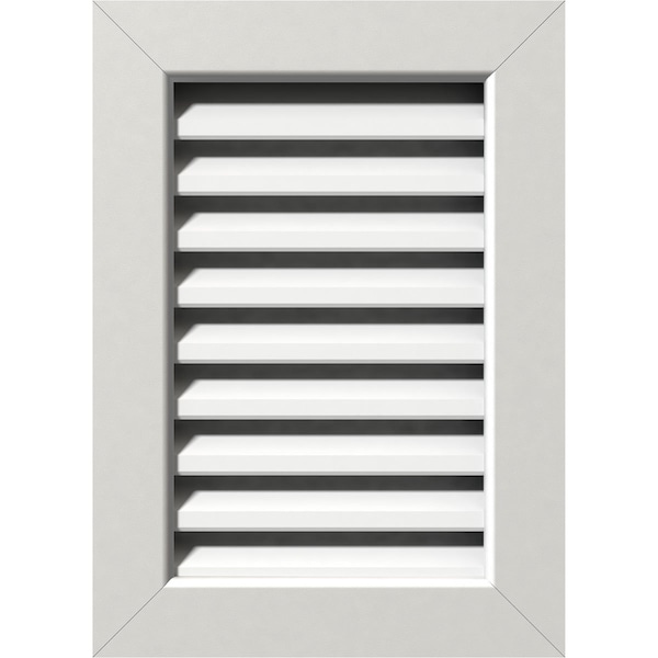 Ekena Millwork Vertical Gable Vent Functional, PVC Gable Vent w/ 1" x 4" Flat Trim Frame, 36"W x 24"H GVPVE36X2401FUN - main